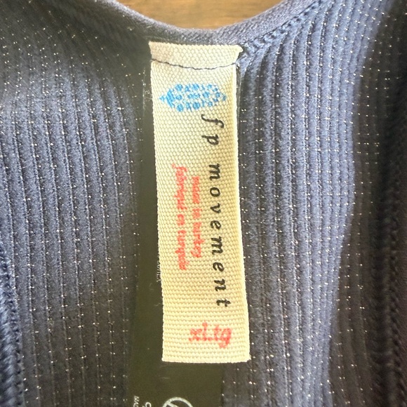 FP Movement by Free People Ribbed V-Neck Sports Bra in Deep Blue - Picture 3 of 3